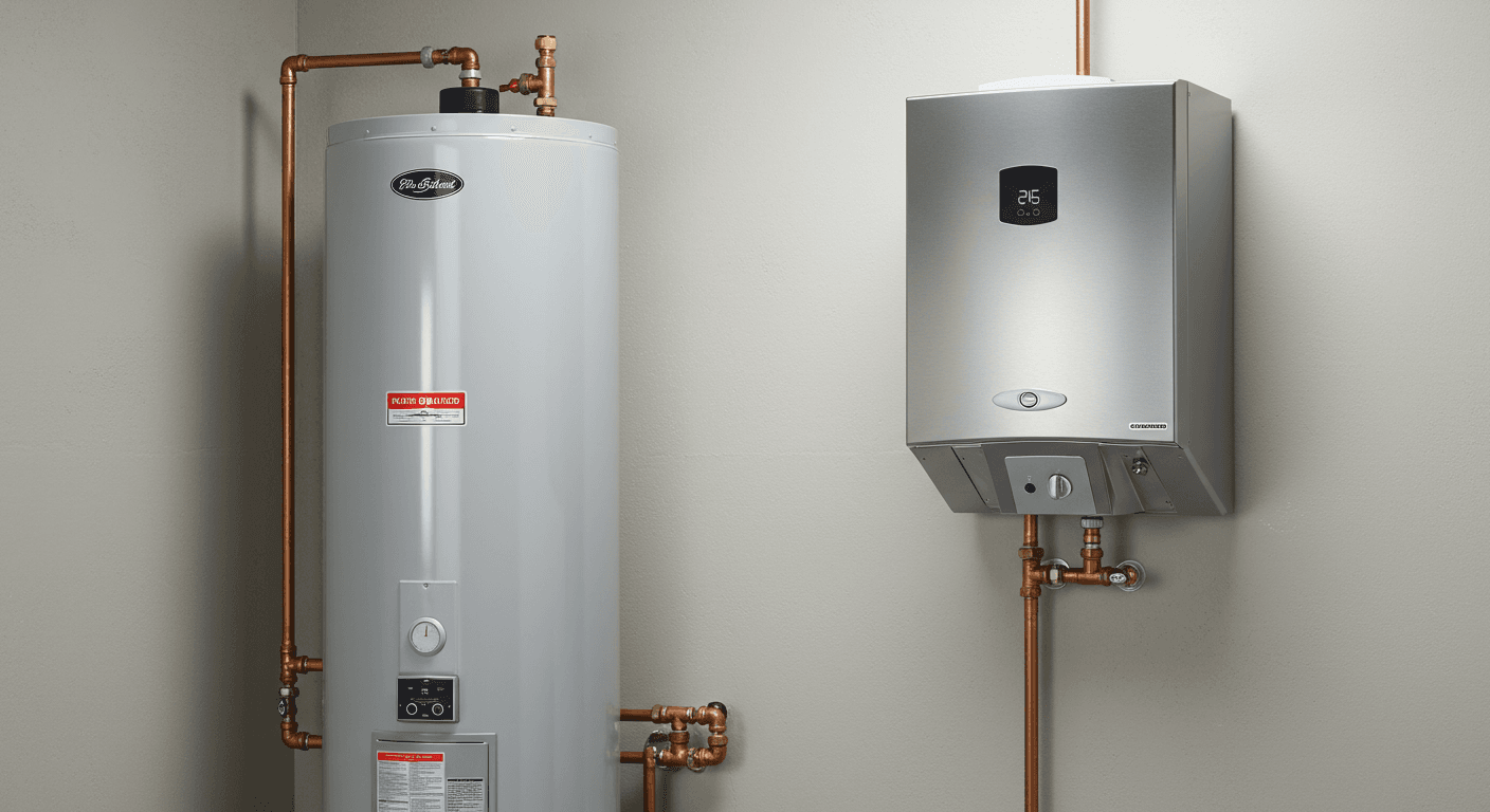 Tank water heater compared to tankless water heater